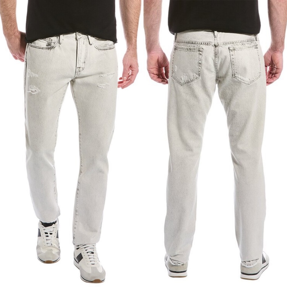 FRAME Men L'Homme Degradable Slim Fit Jeans Calverton Gray White SIZE 28 NEW